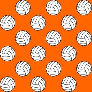 One Inch Black and White Sports Volleyball Balls on Orange