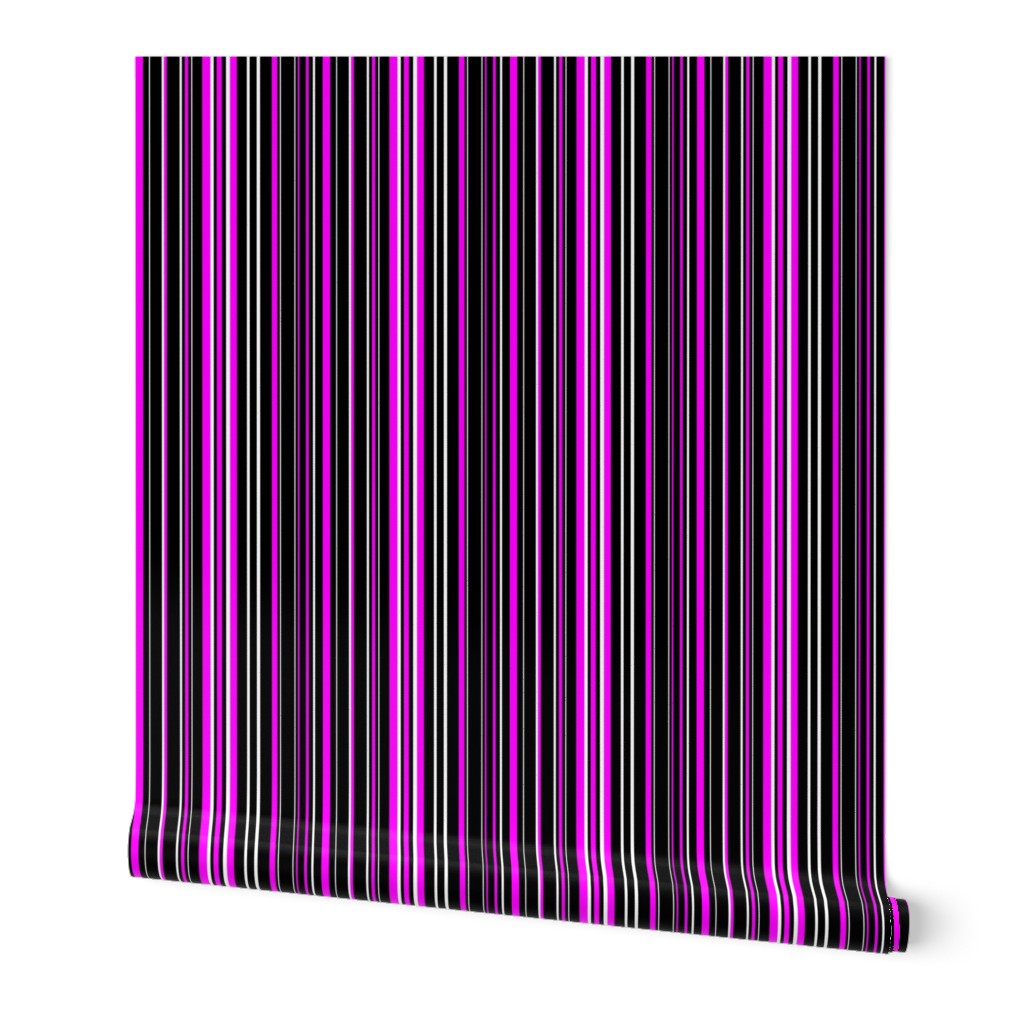 Black, Magenta Pink, and White Barcode Stripes