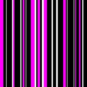 Black, Magenta Pink, and White Barcode Stripes