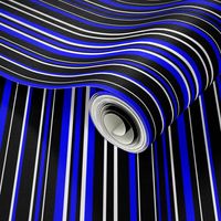 Medium Black Blue and White Barcode Stripes