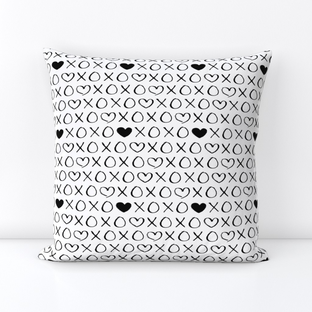 xoxo love sweet hearts and kisses print for lovers wedding and valentine in black and white