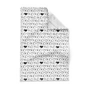 xoxo love sweet hearts and kisses print for lovers wedding and valentine in black and white