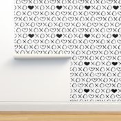 xoxo love sweet hearts and kisses print for lovers wedding and valentine in black and white