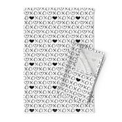 xoxo love sweet hearts and kisses print for lovers wedding and valentine in black and white