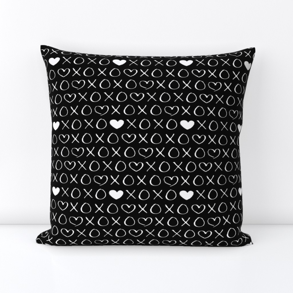 xoxo love sweet hearts and kisses print for lovers wedding and valentine in black and white