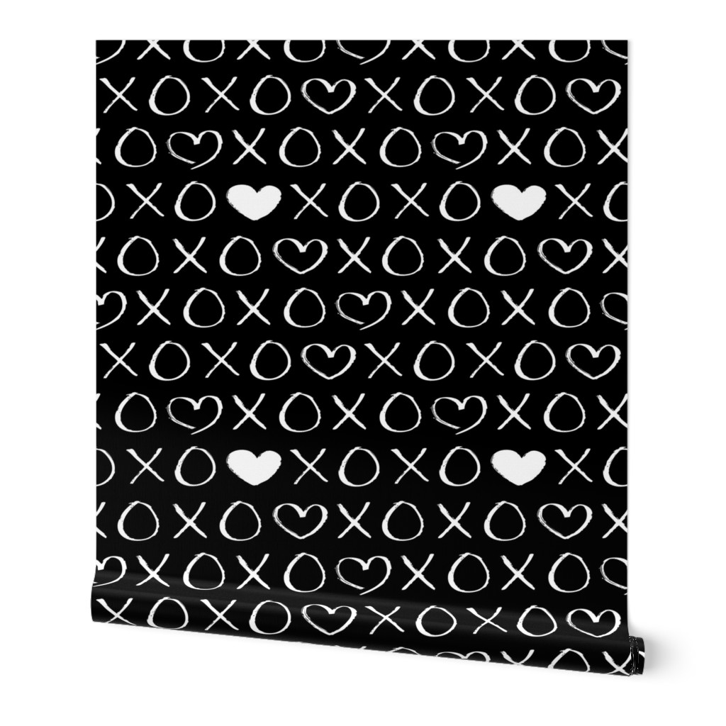 xoxo love sweet hearts and kisses print for lovers wedding and valentine in black and white