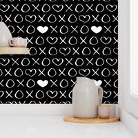 xoxo love sweet hearts and kisses print for lovers wedding and valentine in black and white