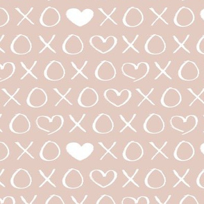xoxo love sweet hearts and kisses print for lovers wedding and valentine in gender neutral pastel beige
