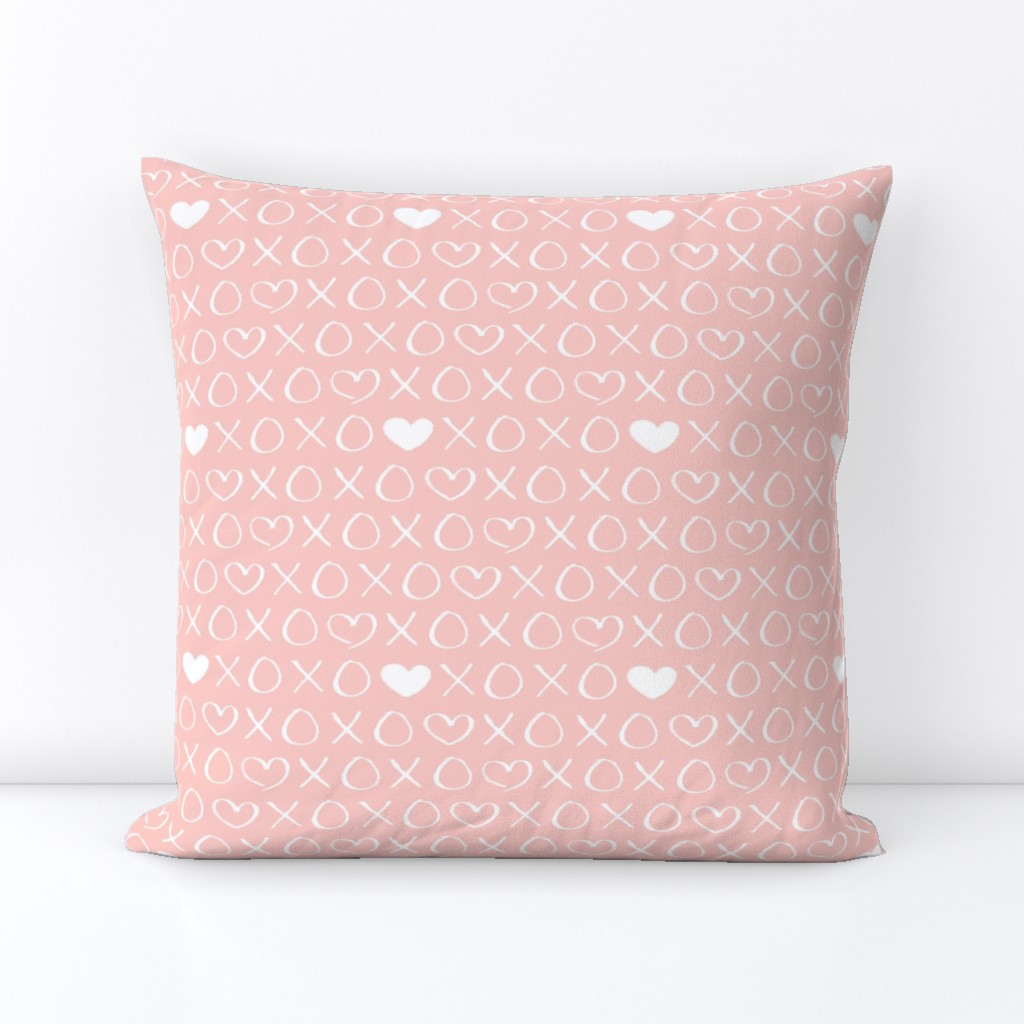 xoxo love sweet hearts and kisses print for lovers wedding and valentine in soft baby girls pink