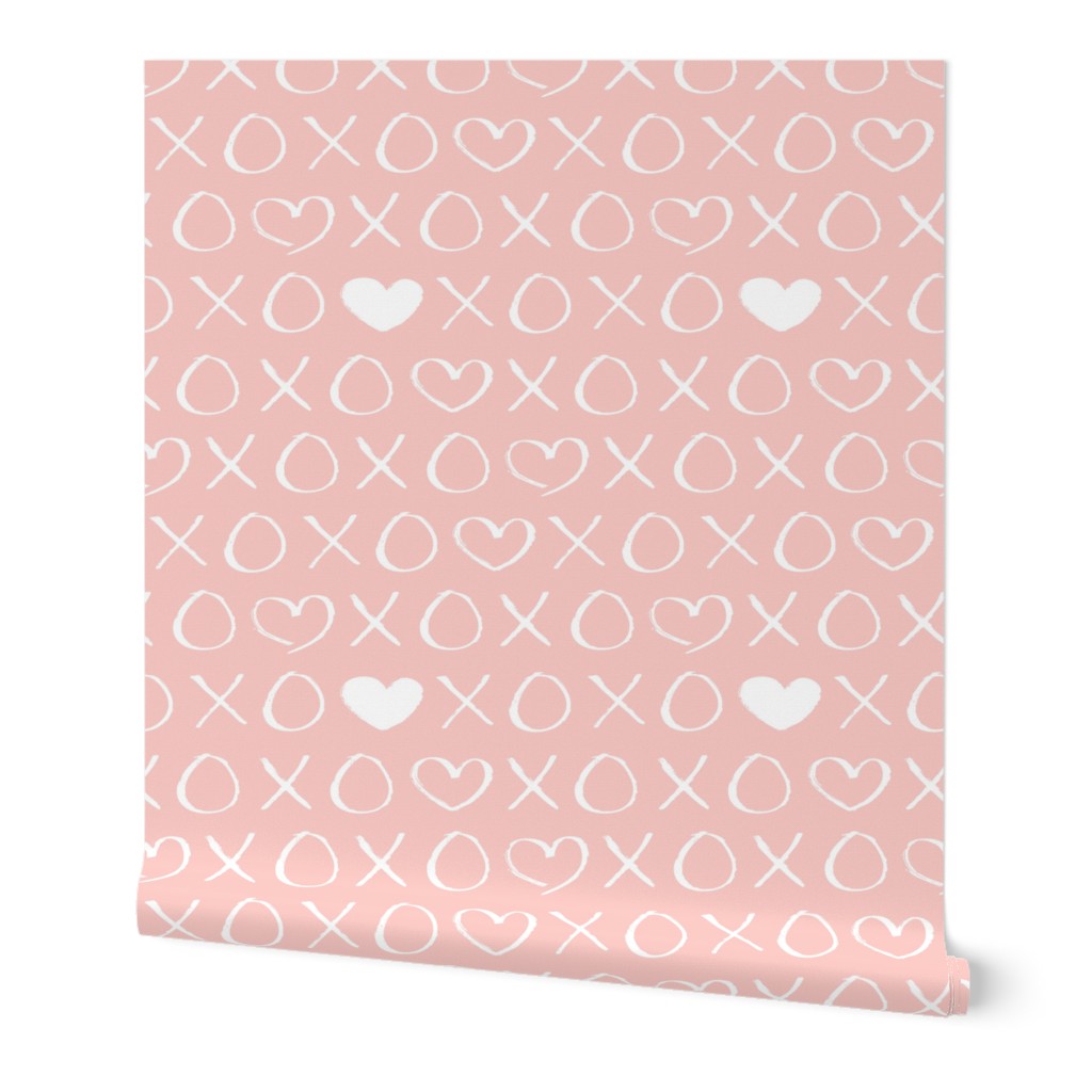 xoxo love sweet hearts and kisses print for lovers wedding and valentine in soft baby girls pink