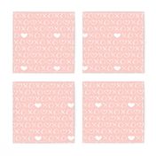 xoxo love sweet hearts and kisses print for lovers wedding and valentine in soft baby girls pink