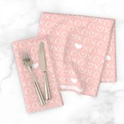 xoxo love sweet hearts and kisses print for lovers wedding and valentine in soft baby girls pink