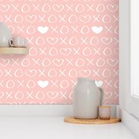 xoxo love sweet hearts and kisses print for lovers wedding and valentine in soft baby girls pink