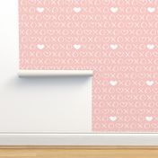 xoxo love sweet hearts and kisses print for lovers wedding and valentine in soft baby girls pink