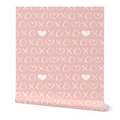 xoxo love sweet hearts and kisses print for lovers wedding and valentine in soft baby girls pink