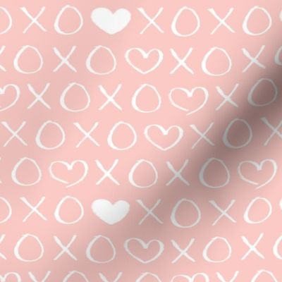 xoxo love sweet hearts and kisses print for lovers wedding and valentine in soft baby girls pink