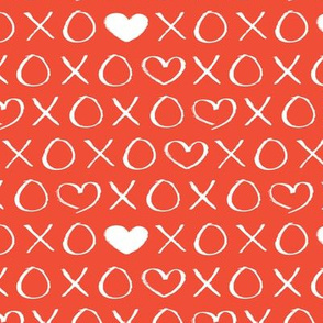 xoxo love sweet hearts and kisses print for lovers wedding and valentine in coral red