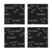 xoxo love sweet hearts and kisses print for lovers wedding and valentine in black and white