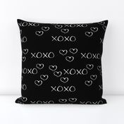 xoxo love sweet hearts and kisses print for lovers wedding and valentine in black and white