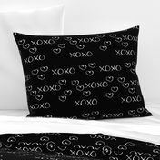 xoxo love sweet hearts and kisses print for lovers wedding and valentine in black and white