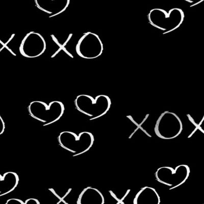 xoxo love sweet hearts and kisses print for lovers wedding and valentine in black and white