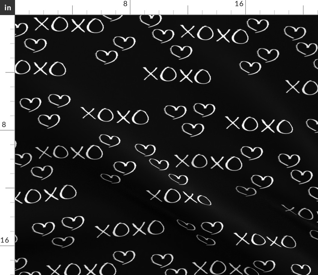 xoxo love sweet hearts and kisses print for lovers wedding and valentine in black and white