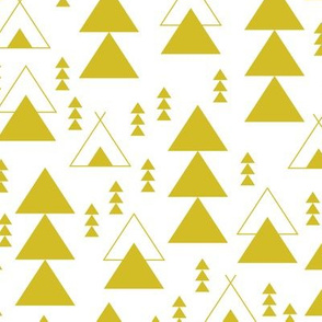 geometric teepee woodland tree abstract triangle forest in mustard gender neutral yellow