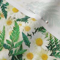Textured Vintage Daisies and Ferns - small