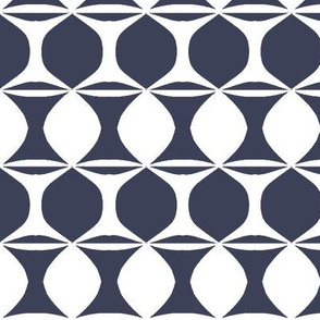 Alternate Dark Blue and White Spots