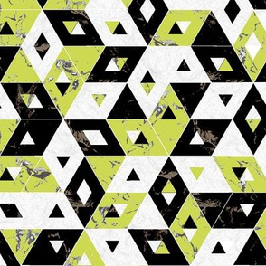 lime green black marble triangles