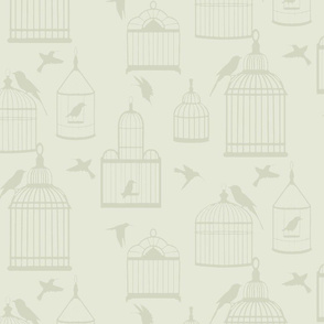 Bird cages on tan