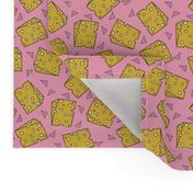 cheese // swiss cheese pink funny novelty food kids 