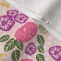 bee garden // spring florals flower printed in purples pinks and spring colors