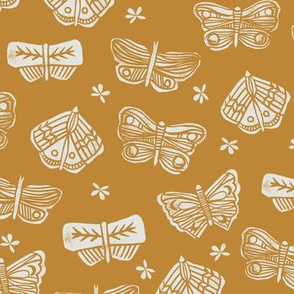 butterflies // spring mustard butterflies flowers spring florals block print original andrea lauren design