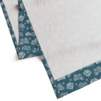 butterflies // block printed butterfly spring insect garden blue indigo 