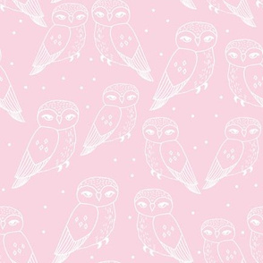 owls // sweet baby pink light pink owls