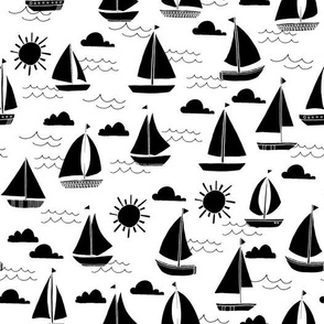 sailboat // black and white summer water boat kids preppy summer 