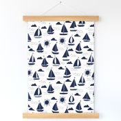 sailboats // navy nautical summer ocean water summer kids 