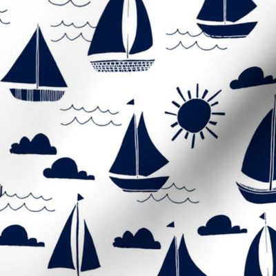 sailboats // navy nautical summer ocean water summer kids 
