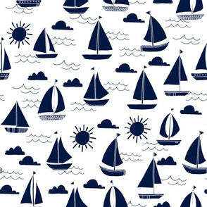 sailboats // navy nautical summer ocean water summer kids 
