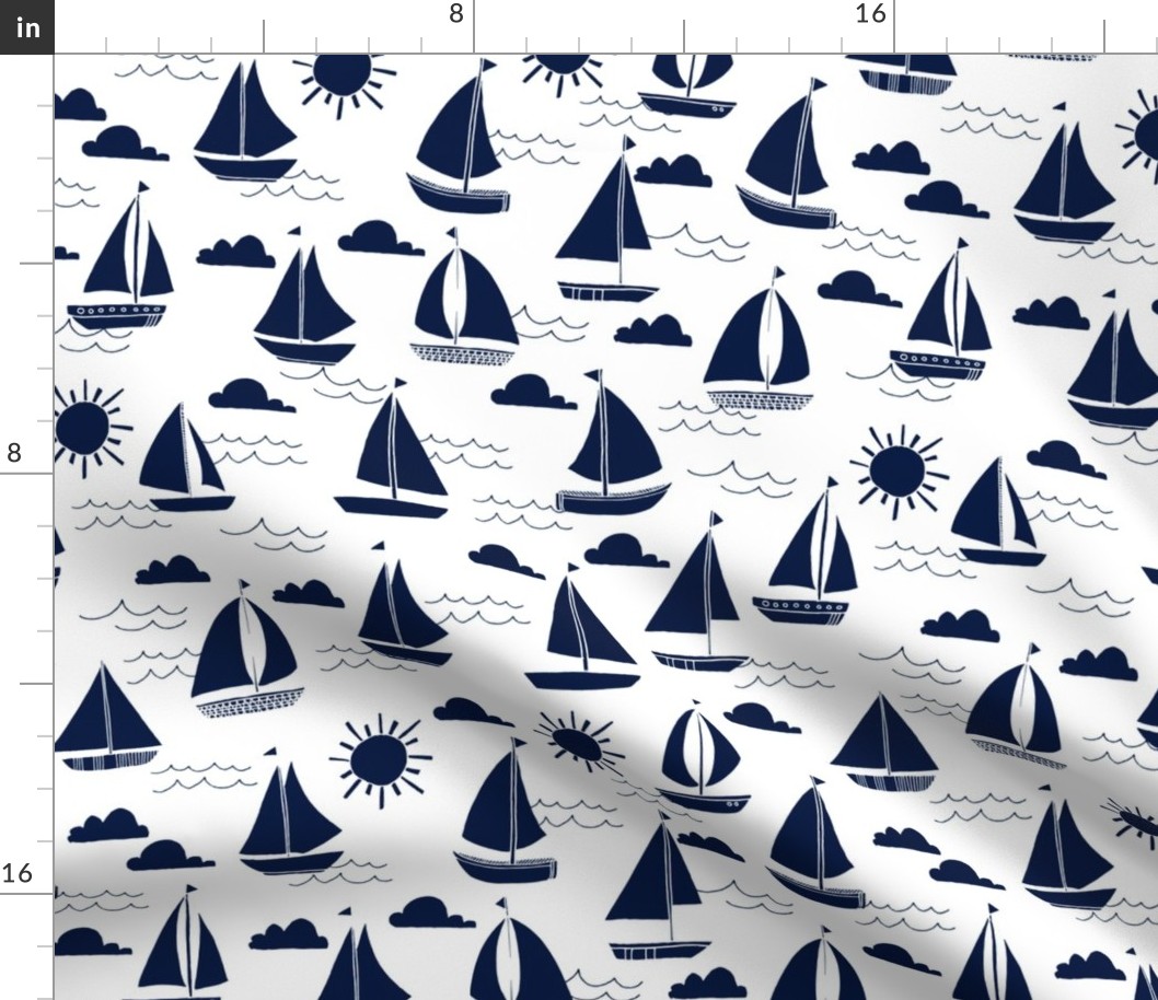 sailboats // navy nautical summer ocean water summer kids 