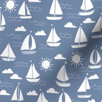 sailboats // nautical ocean sailing boats summer preppy blue 