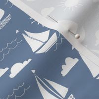 sailboats // nautical ocean sailing boats summer preppy blue 