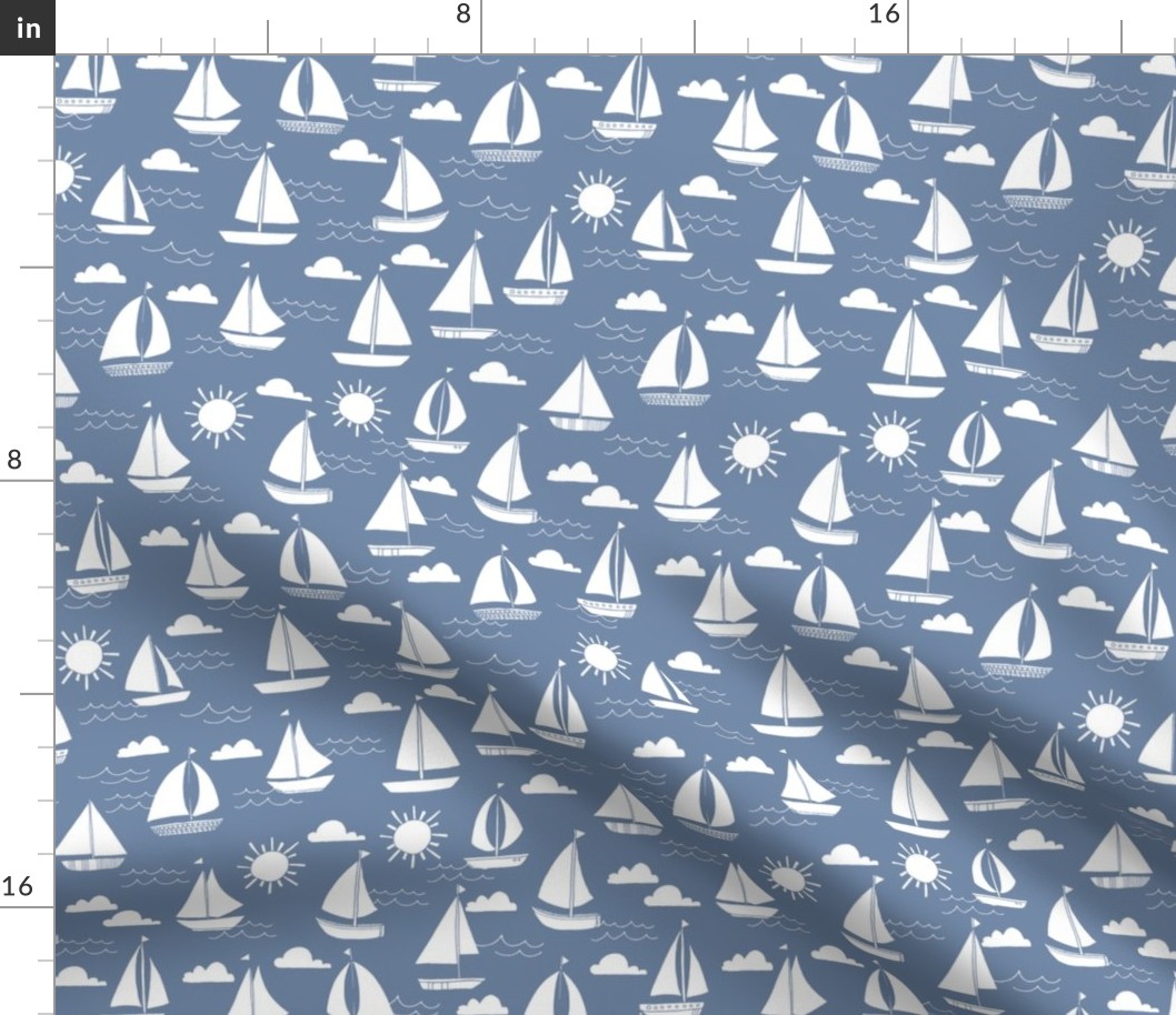 sailboats // nautical ocean sailing boats summer preppy blue 