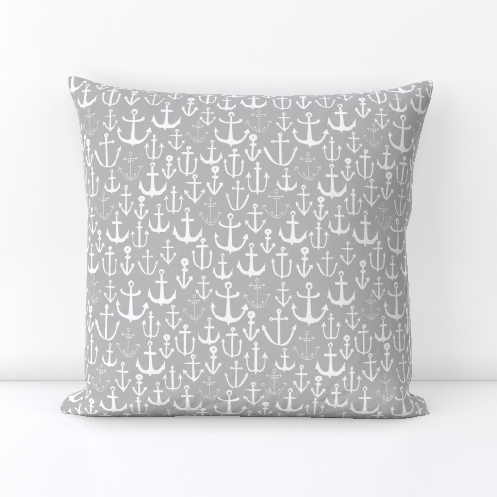 anchor // nautical summer light grey anchors anchor fabric nautical fabric andrea lauren 