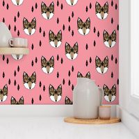 fox // fox head flamingo pink coral pink sweet girls fox print for little girls