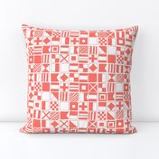 sailing flags // coral pink summer nautical ocean sailing print