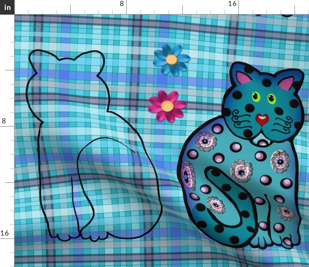 Blue Kitty Doll Cut-and-Sew Kit