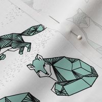 fox // geometric mint fox hand-drawn geo fox sweet mint foxes for baby nursery kids woodland design