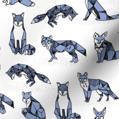 fox // periwinkle pastel blue purple cute foxes hand-drawn illustration sweet little foxes for fabric